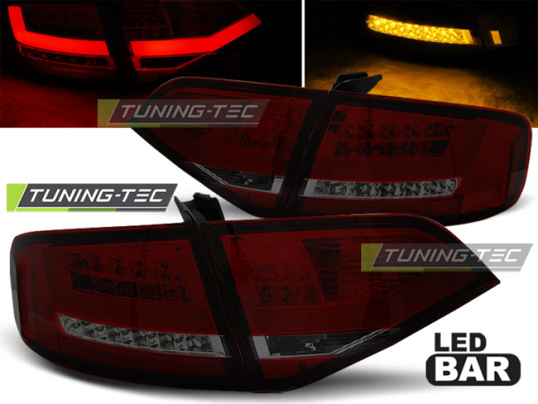 LED Lightbar Design Rückleuchten für Audi A4 B8 (8K) Limousine 08-11 rot/rauch